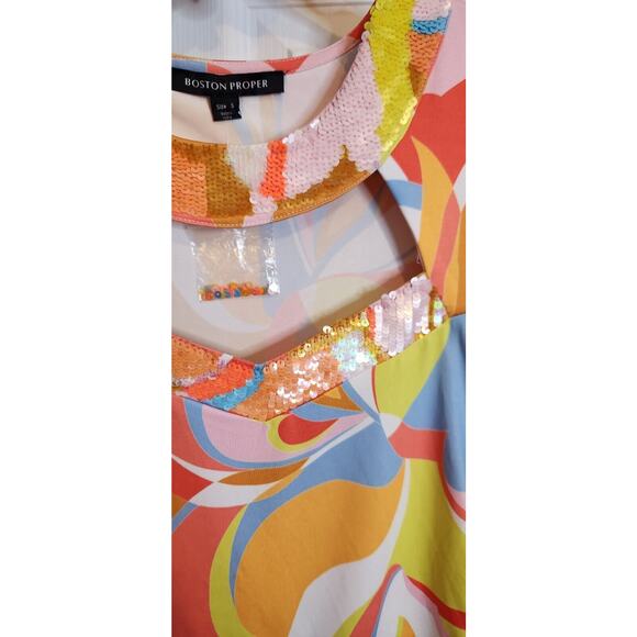 Boston‎ Proper Sequin Cutout Neckline Ruched Maxi Dress Stretch Size Small NWOT - Picture 4 of 12